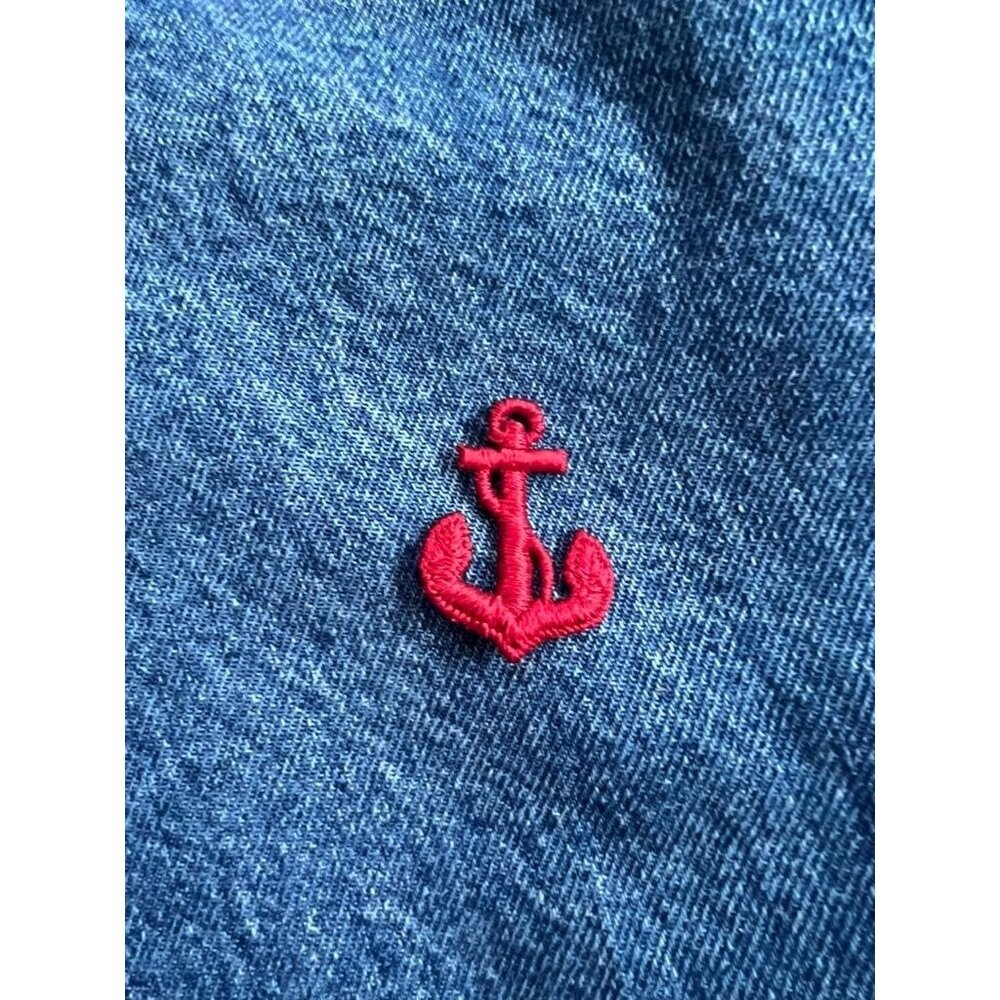 Small Red Anchor Embroidered Patch | Nautical Sew-On Iron-Free Badge